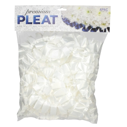 A bag of white pleated floristry ribbon