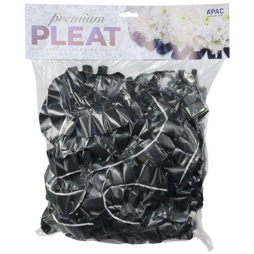 A bag of black pleated floristry ribbon