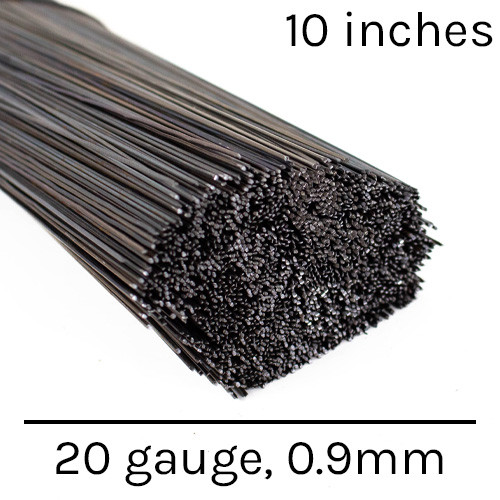 A pack of 10 inch, 20 gauge (0.9mm) stub wire, manufactured by Kaleidoscope.