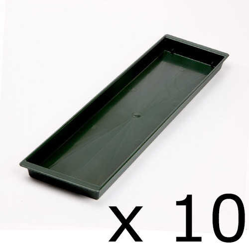 A set of 10 Green Plastic Double Brick Trays, manufactured by Oasis!