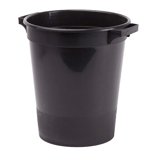 A Black Plastic Flower Bucket: perfect for floral bouquets!