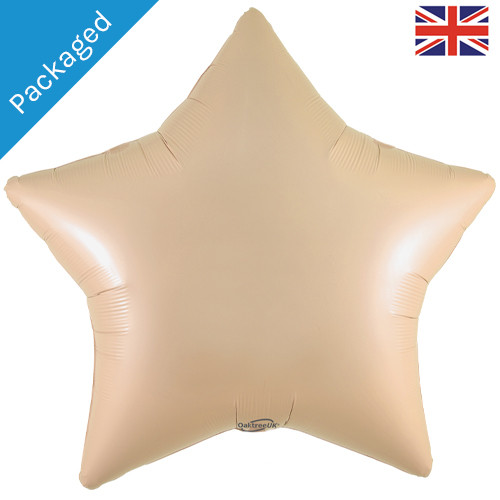 A nude coloured star shaped foil balloon manufactured by Oaktree UK