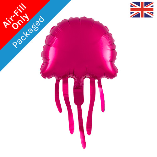 A pink jellyfish shaped foil balloon manufactured by Oaktree UK