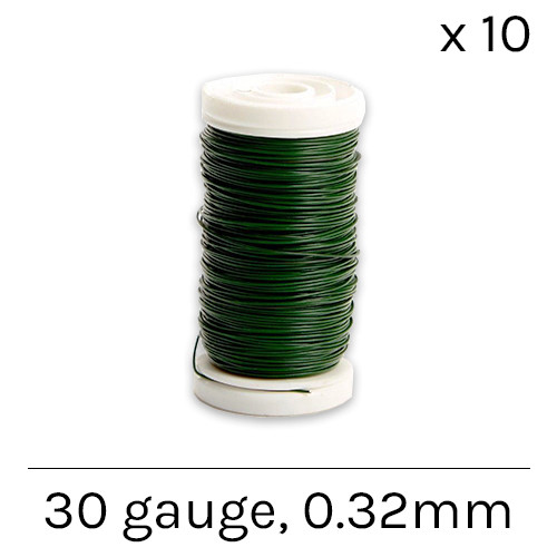 A reel of Green Lacquered Reel Wire, weighing approx. 100g each.