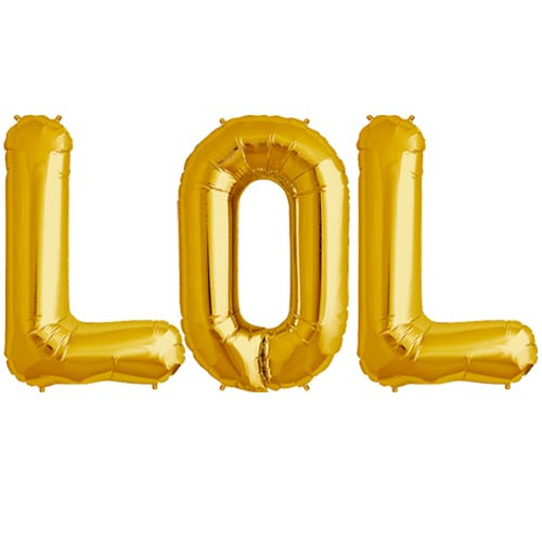 LOL - 34 inch Gold Foil Letter Balloon Pack (1)