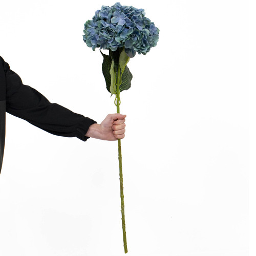 92cm Blue & Green Hydrangea Stem (1)