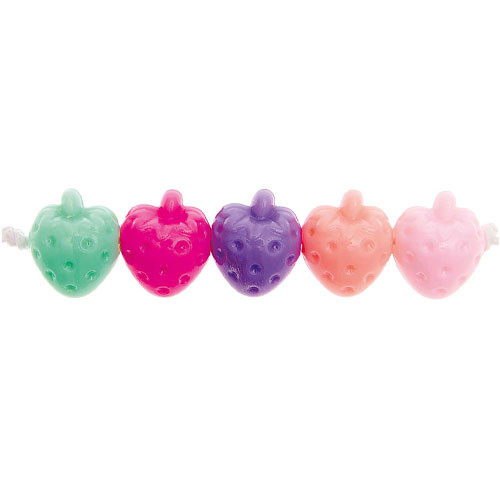 Pastel Strawberry Shaped Beads (12)