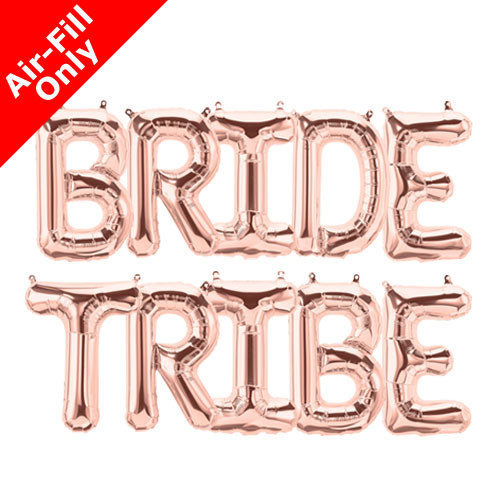 BRIDE TRIBE - 16 inch Rose Gold Foil Letter Balloon Pack (1)