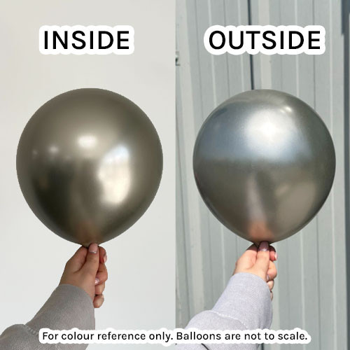 160 Mirror White Gold Kalisan Nozzle Up Entertainer Balloons (50)
