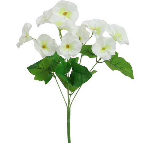 34cm White Pansy Bunch