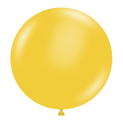 A pack of 50 17" Goldenrod Latex Balloons, manufactured by Tuftex!