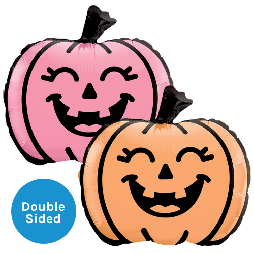 A 20 inch Smiling Duo Jack O' Lantern Foil Balloon, manufactured by Prima. A 20 inch Smiling Duo Jack O' Lantern Foil Balloon, manufactured by Prima.
