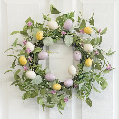 Easter eggs and foliage wreath