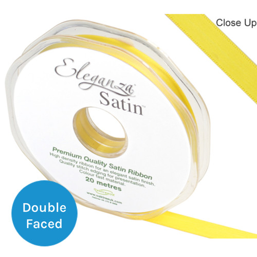10mm wide yellow satin ribbon.