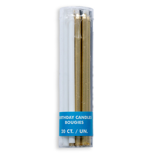 Black, Gold & White Assorted Candles (20)