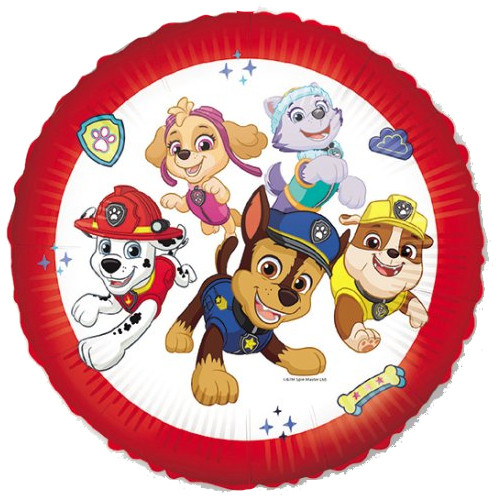 A Paw Patrol ready for action character foil balloon, manufactured by Procos.
