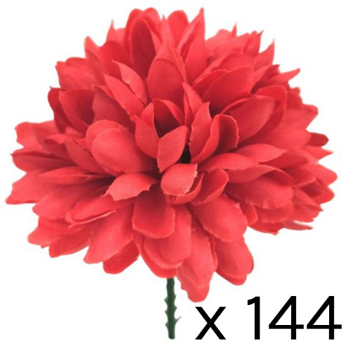 A 7cm red chrysanthemum pick, supplied in a bag of 144.