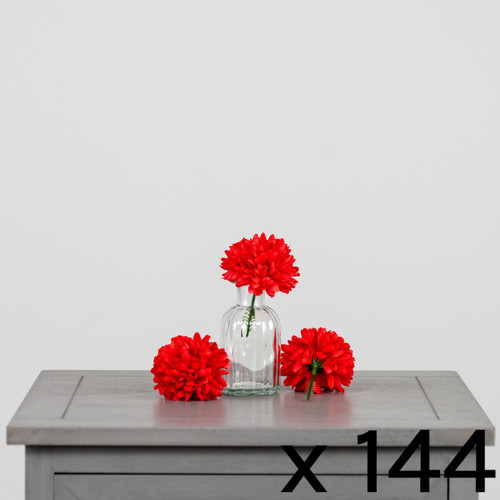 A 7cm red chrysanthemum pick, supplied in a bag of 144.