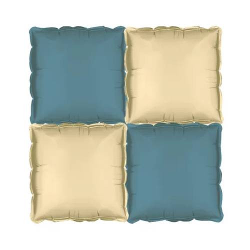 14 inch Beige & Navy Square Foil Balloon Panels (4)