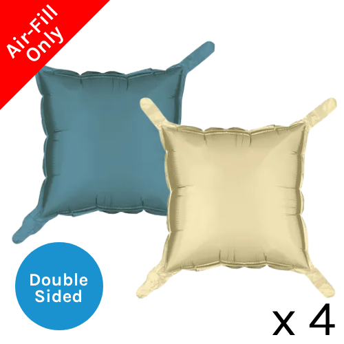 A pack of 4 14 inch Beige & Navy Square Foil Balloon Panels, manufactured by Party Deco. A pack of 4 14 inch Beige & Navy Square Foil Balloon Panels, manufactured by Party Deco.