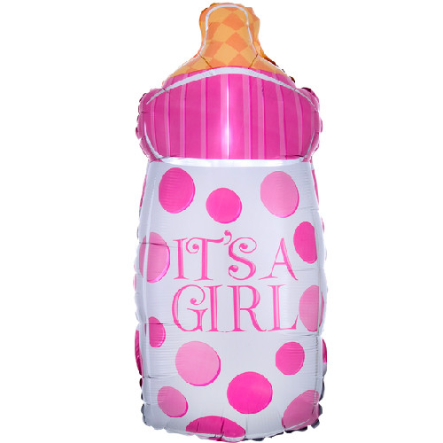 Anagram 23 inch It's a Girl Baby Bottle Foil Balloon