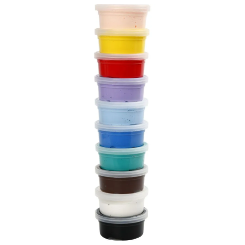 A set of 10 assorted tubs of Silk Clay in Basic Colours!