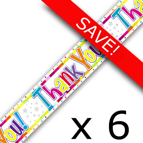 Pack of 6 Thank You Bright Banner - 2.7m (6)