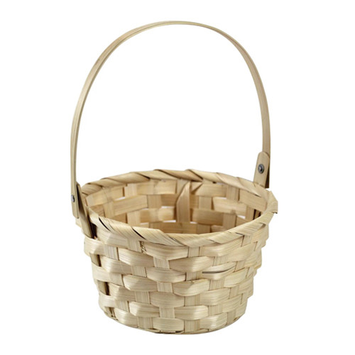 A beige Easter basket. A beige Easter basket.