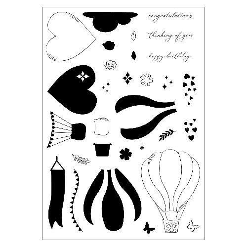 A Catherine Pooler Up and Away clear stamps set