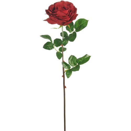 A 74cm red long stem tudor rose. A 74cm red long stem tudor rose.