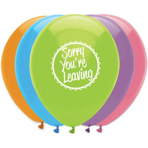 12 inch Sorry You're Leaving Assorted Latex Balloons (6)