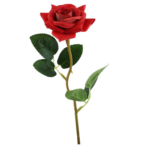 An artificial red rose