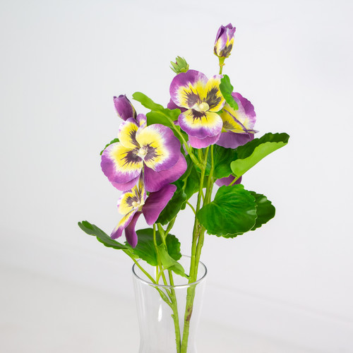 A 47cm Purple and Yellow Pansy Spray. A 47cm Purple and Yellow Pansy Spray.