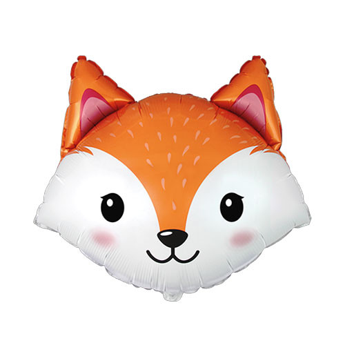 A 25 inch fox head foil balloon. A 25 inch fox head foil balloon.