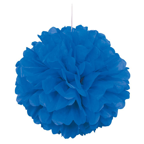 16 inch Royal Blue Tissue Paper Décor Puff Ball (1)