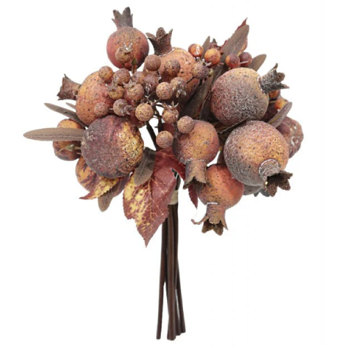 An Orange/Brown Pomegranate & Pumpkin Bundle, measuring approx. 28cm!