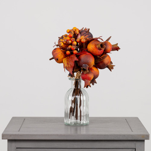 An Orange/Brown Pomegranate & Pumpkin Bundle, measuring approx. 28cm!