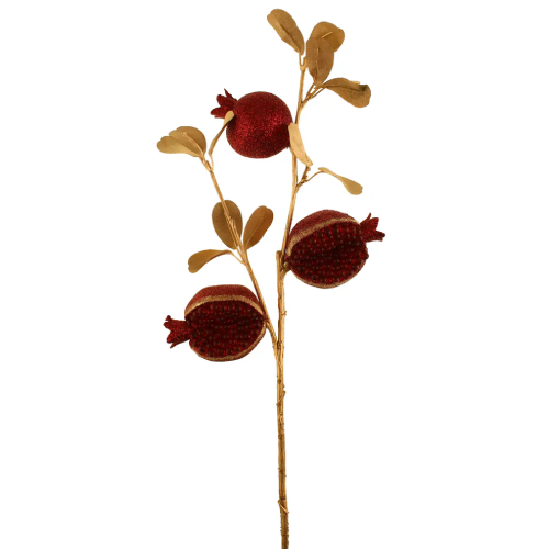 A Red Glittered Pomegranate Spray, measuring approx. 45cm!