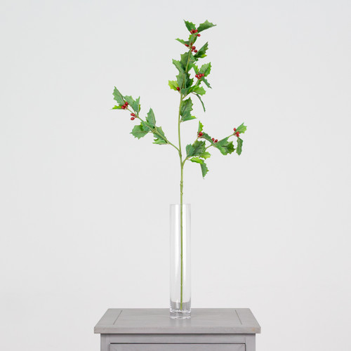 50cm Green Real Touch Holly Spray (1)