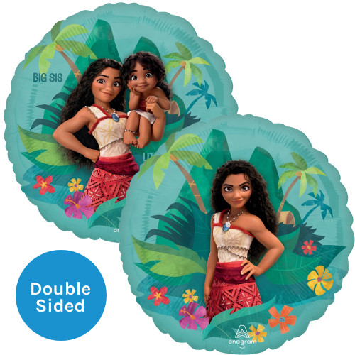 An 18 inch Moana Big Sis, Little Sis Foil Balloon, manufactured by Anagram Europe. An 18 inch Moana Big Sis, Little Sis Foil Balloon, manufactured by Anagram Europe.