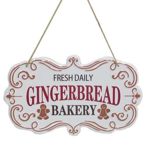 A 29cm Gingerbread metal sign.