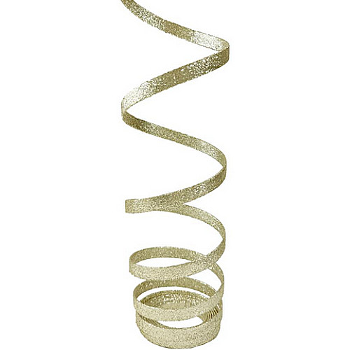 A White Gold Glitter Spiral Decoration A White Gold Glitter Spiral Decoration