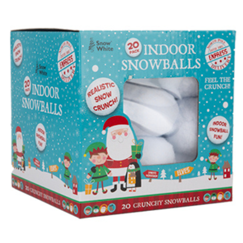 A box of 20 White Indoor Snowballs A box of 20 White Indoor Snowballs
