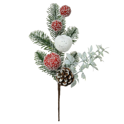 A 35cm frosted fruit Christmas pick. A 35cm frosted fruit Christmas pick.