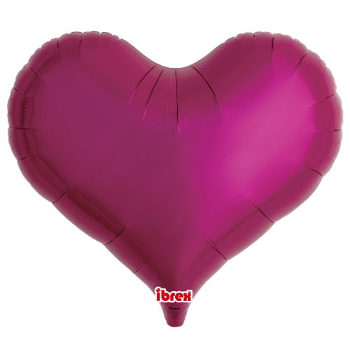 25" Magenta Heart Jelly Foil Balloon (1) - UNPACKAGED