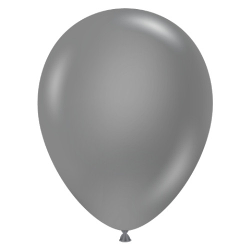 A pack of 100 11" Metallic Silver Latex Balloons, manufactured by Tuftex.