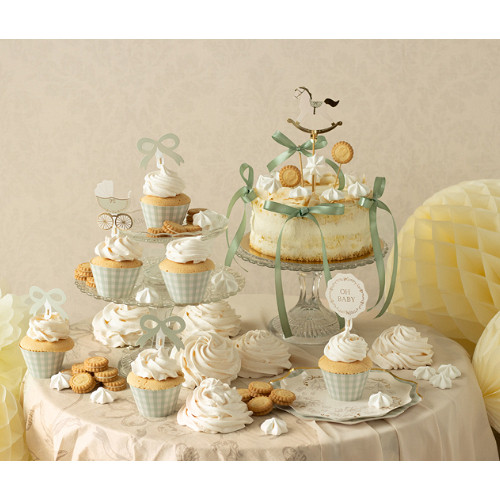 An Oh Baby Cupcake Kit, including Cupcake Toppers & Cupcake Cases, manufactured by PartyDeco.