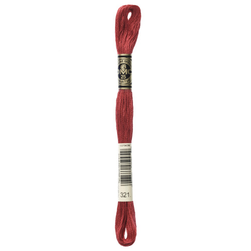 An 8m Red Mouline Stranded Cotton Thread. An 8m Red Mouline Stranded Cotton Thread.
