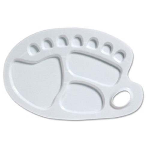 A Plastic Kideny-Shaped Paint Mixing Palette. A Plastic Kideny-Shaped Paint Mixing Palette.