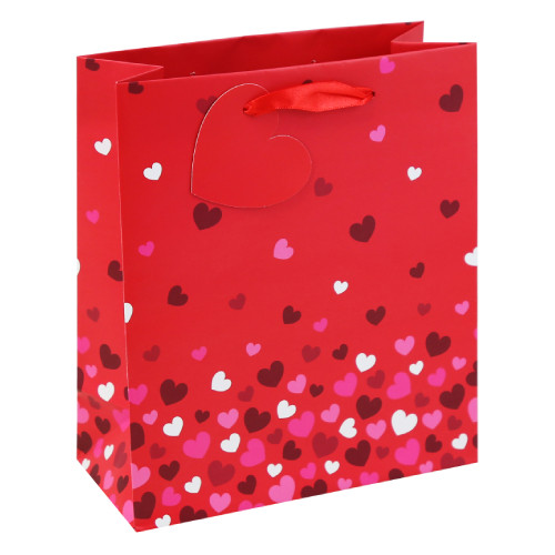 A Red Heart Print Gift Bag.